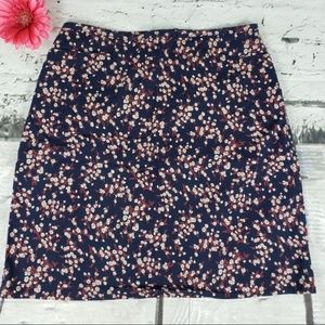 Vintage The Limited Stretch Navy Floral Skirt